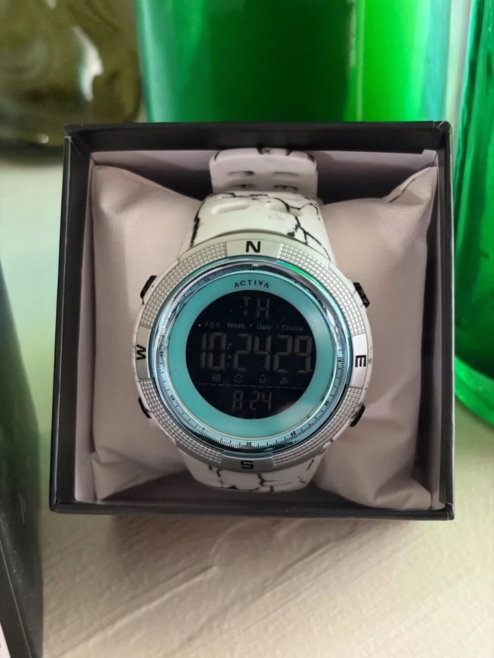 NIB Men's Activa Summit X Invicta 50mm Digital Watch White Camouflage